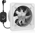 Aygrochy 200mm Regelbar Abluftventilator, DC motor Badlüfter Leiser 986m³/h,Industrielle Wandventilator mit Rücklaufklappe für Gewächshäuser Badezimmer Küche Garage Loft,Weiß.