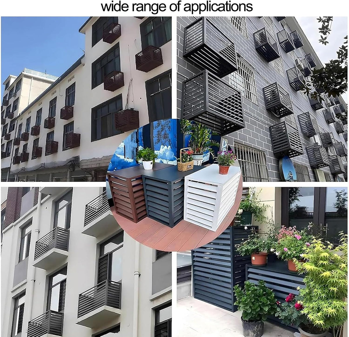 5P Außenklimaanlage Abdeckung Verkleidung aus Aluminium Wasserdichter Klimaanlagen Schutzabdeckung Staubschutz for Haus Rechteck Outdoor Fenster AC Einheit Split Schutzgitter for Wärmepumpen