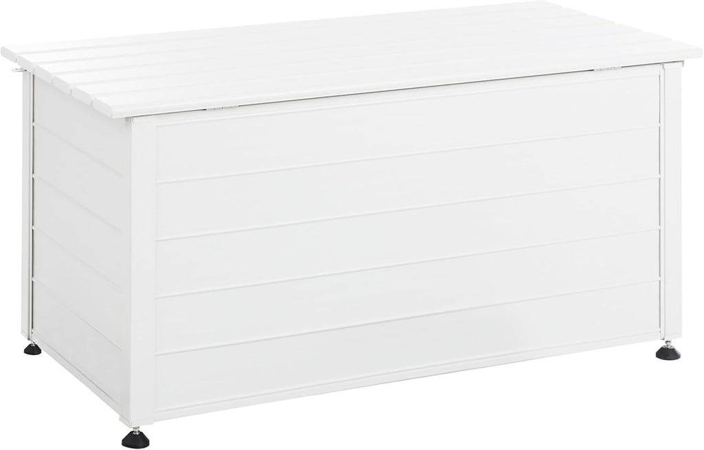 Beliani Gartentruhe 330L Aluminium weiß wasserfest Kissenbox Auflagenbox Campalto