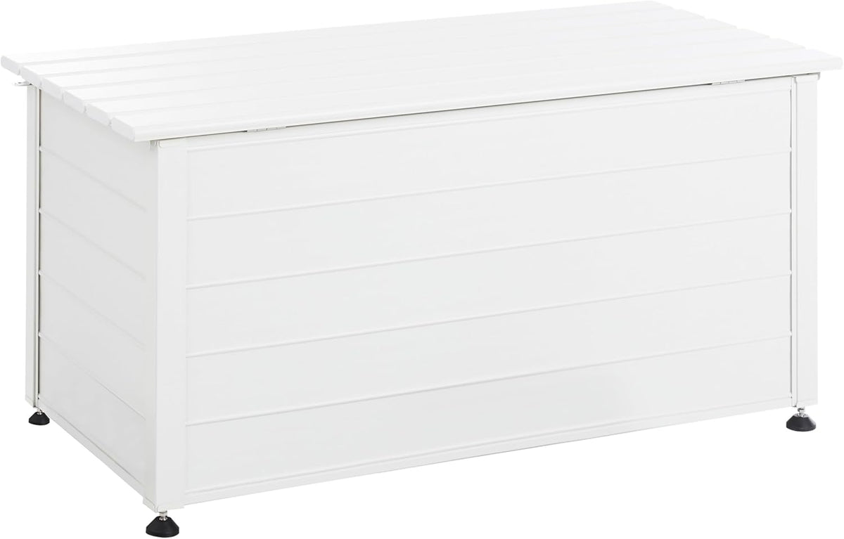 Beliani Gartentruhe 330L Aluminium weiß wasserfest Kissenbox Auflagenbox Campalto