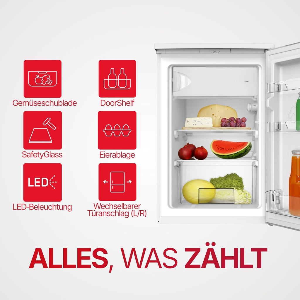 Amica KS 361 300 W Kühlschrank mit Gefrierfach/EEK: C / 107 L Nutzinhalt / 85cm hoch/weiß