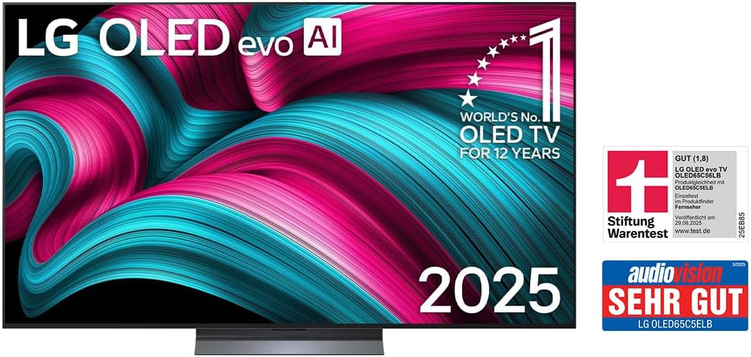 LG OLED65C5ELB TV 65 Zoll (165 cm) 4K OLED evo AI TV (α9 Gen8 4K AI Prozessor, webOS 25, 120Hz (VRR bis zu 144Hz)) [Modelljahr 2025]