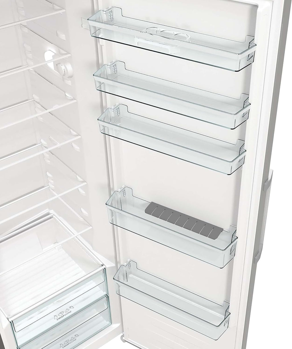 Gorenje R 619 DAXL6 Kühlschrank/AdaptTech/FreshZone/Schnellkühlfunktion/Umluft-Kühlsystem/LED Display / 398l / 185cm / EEK D/Edelstahl