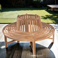 SAM Baumbank Timo, 360° kreisrunde Gartenbank, Teakholz massiv, Holzbank aus Massivholz, Sitzbank für den Garten, Durchmesser 180 cm, komplette Rundbank
