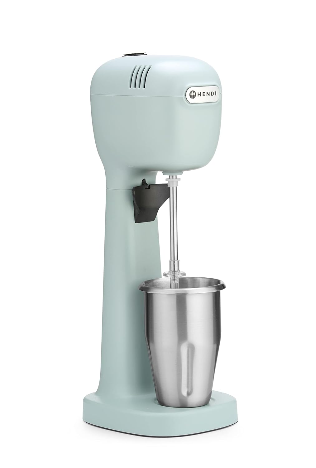 HENDI Milchshake Maker, Inkl. 2 Mixbechers (Edelstahl und Polykarbonat) und 4 austauschbaren Rührwerken, Drink mixer, Frappés, Getränkemixer, 230V/400W, 170x196x(H)490mm, Karamell