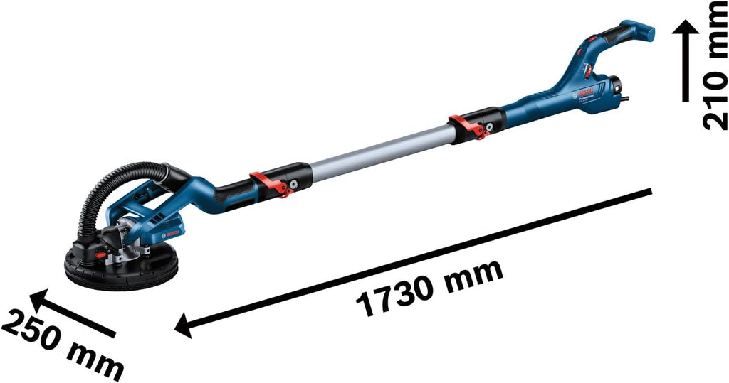 Bosch Professional Trockenbauschleifer GTR 55-225 (550 Watt, Schleifteller-Ø 215mm, inkl. 1x Schleifblatt M480, 1x Schleifteller-Set weich, 3x Kabelclip, Handwerkerkoffer)