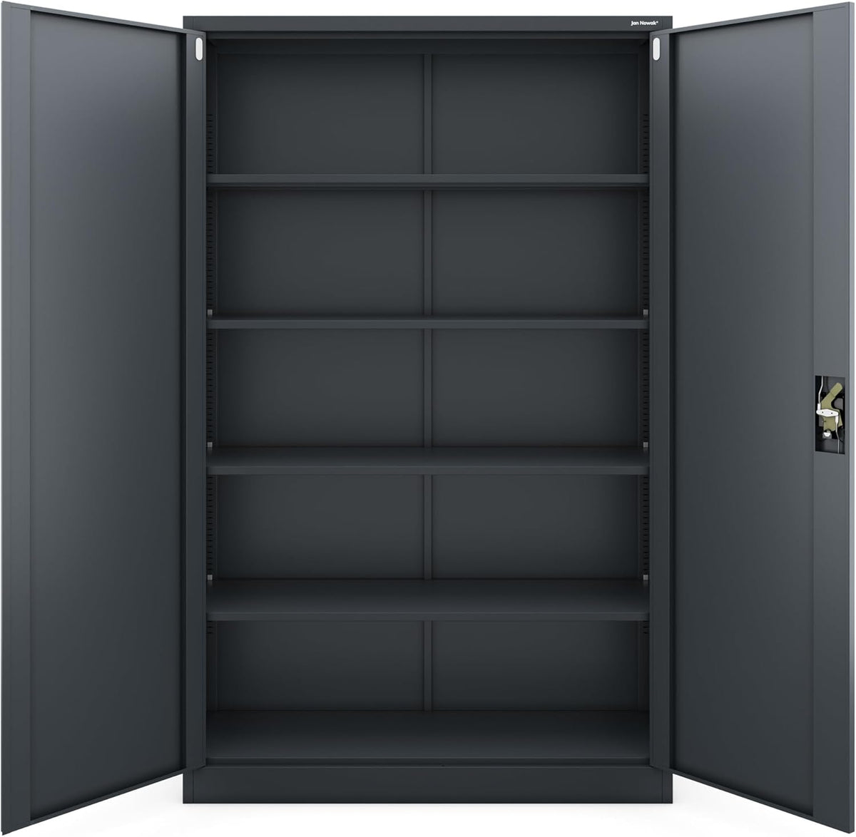Jan Nowak Metallschrank Jan II 185 x 115 x 40 cm - Aktenschrank abschließbar mit 2 Türen, Mehrzweckschrank mit 5 Ebenen, Büroschrank aus Stahlschrank mit Pulverbeschichtung - Anthrazit