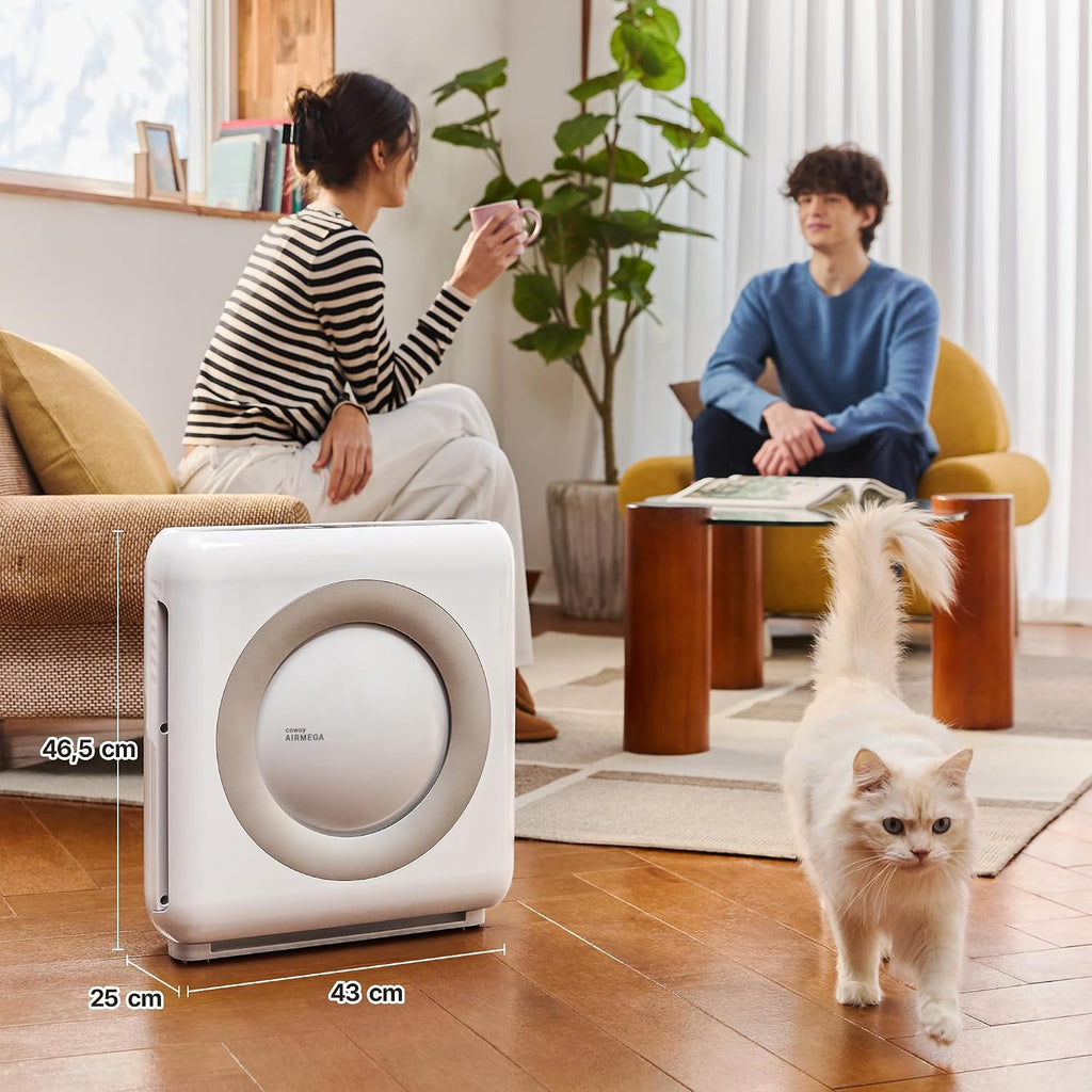 COWAY Luftreiniger Allergiker, Energiesparender ECO-Modus, Entfernt 99,999% der schädlichen Partikel bis zu 0,01 µm, für Allergie (ECARF Siegel) Staub Pollen, CADR 421m³/h, ap-1512hh MIGHTY (Weiß)