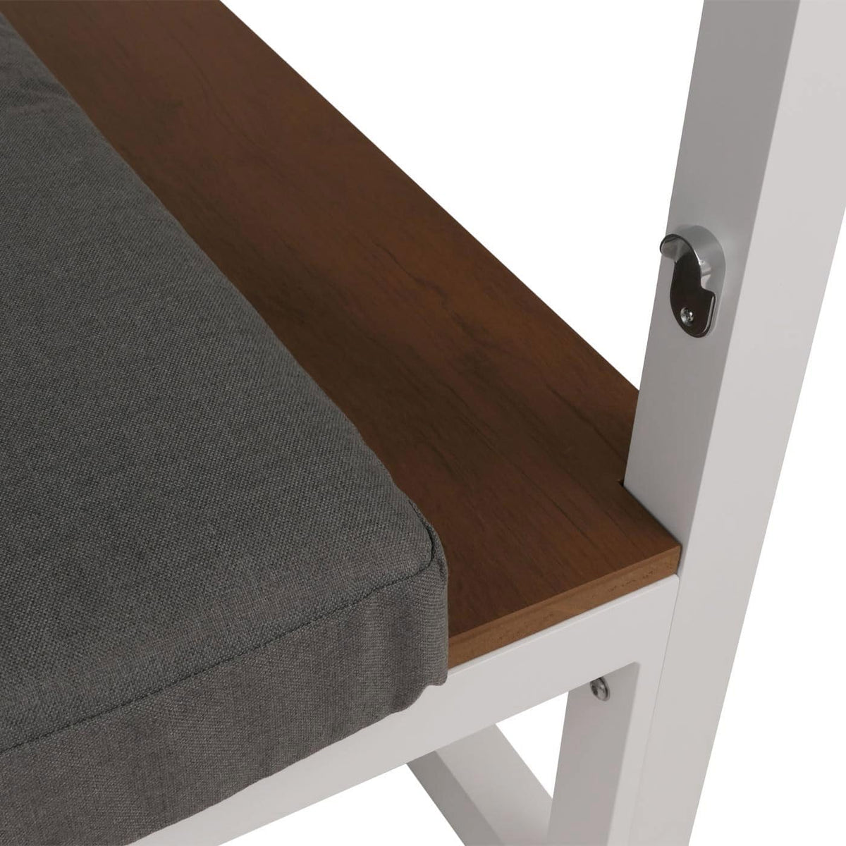 Mendler Aluminium Lounge-Gartenliege HWC-M63b, XL Sonnenliege Daybed, 10cm-Polster 200cm - weiß Polster grau