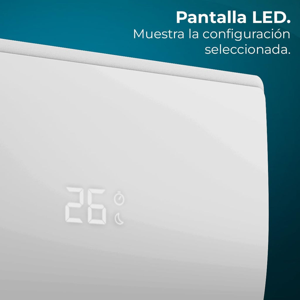 Cecotec Aire Acondicionado Split AirClima 9000 Smartfresh. 9000 BTU, Motor DC, Bomba de Calor, Mando a distancia, Pantalla LED, Sistema Inverter, 5 Modos, 8 Velocidades, Cobertura 16 m2 + compresor