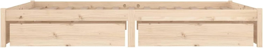Bett 200x200 mit Stauraum Holz Bett mit Schubladen Stauraumbett mit Lattenrost Doppelbett Bettkasten Jugendbett Holzbett Bettrahmen Schlafzimmer-Natur-200 x 200 cm