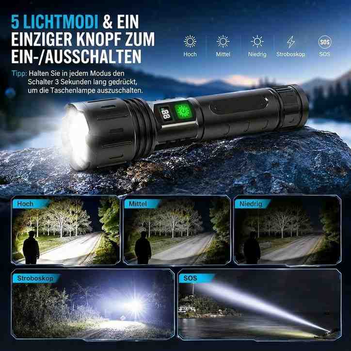Wiederaufladbare LED Taschenlampe | Nachtfalken