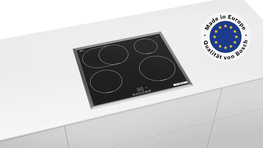 HBD635CS64 Backofen-Set, Einbau-Backofen 60 cm, HBG537BB3, Serie 6, EcoClean, 3D Heißluft, Soft Close, Schwarz & Induktionskochfeld 60 cm, PIF645BB5E Serie 4, PowerBoost, Edelstahlrahmen