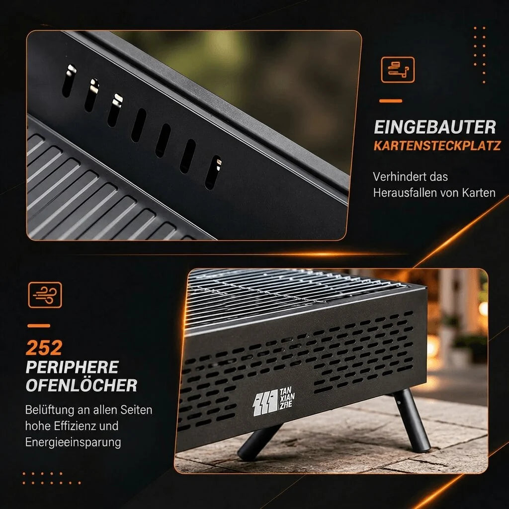 Tragbarer Camping Holzkohlegrill | Glutkron