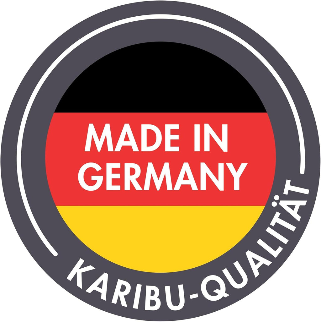 Karibu moderner Gartenpavillon mit Flachdach, Selbstklebender Dachfolie, wetterfest und stabil, für Garten, Terrasse und Outdoor-Bereich (Pavillon mit Rückwand + 2 Seitenwänden)