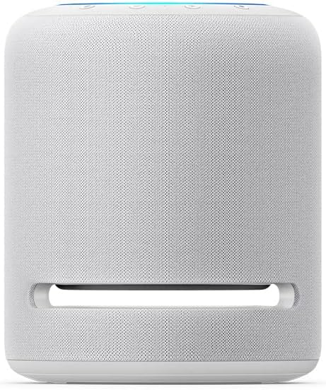 Echo Studio (Neueste Generation) | Der beste Klang, den unsere smarten WLAN- und Bluetooth-Lautsprecher je geboten haben – mit Dolby Atmos, 3D-Audio, Smart-Home-Hub und Alexa | Weiß