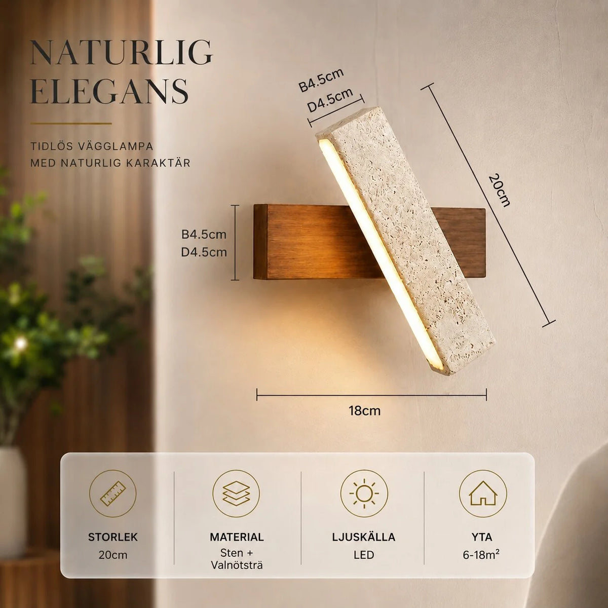 Travertin Wandleuchte | Travertique
