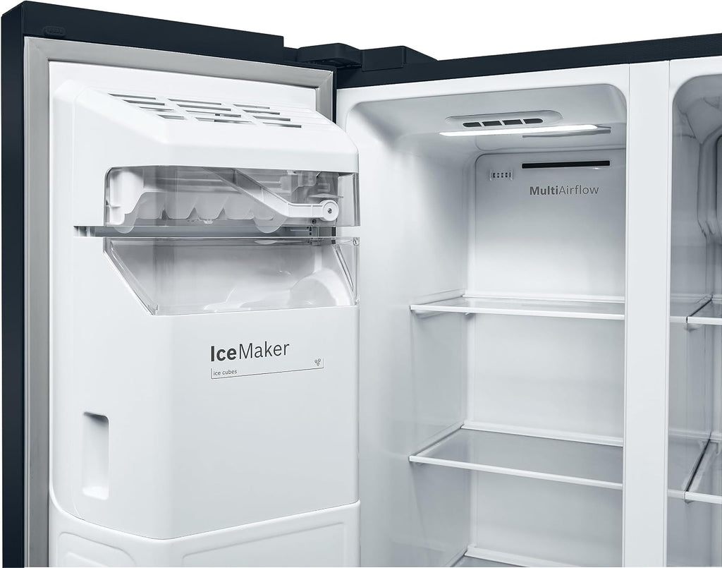 Bosch KAD93ABEP Serie 6 Amerikanischer Side-by-Side Kühlschrank, 178,7 x 90,8 cm, 371 L Kühlen & 191 L Gefrieren, Eis- und Wasserspender mit Wasseranschluss,No Frost, XXL-Fassungsvermögen