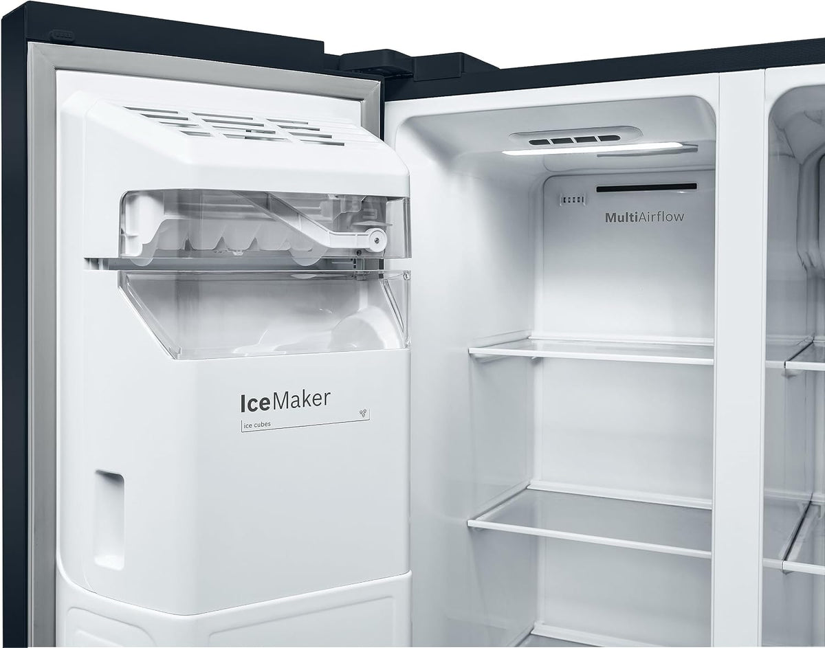 Bosch KAD93ABEP Serie 6 Amerikanischer Side-by-Side Kühlschrank, 178,7 x 90,8 cm, 371 L Kühlen & 191 L Gefrieren, Eis- und Wasserspender mit Wasseranschluss,No Frost, XXL-Fassungsvermögen