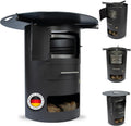 Komplettset – Multifunktionstonne mit 100cm Feuerplatte in 8mm Stärke #2001 – Feuerkorb & Zubehör – A. Weyck Tools Vielseitige Dutch Oven Station, Feuertonne & Grillfass – Hitzebeständig bis 700 Grad