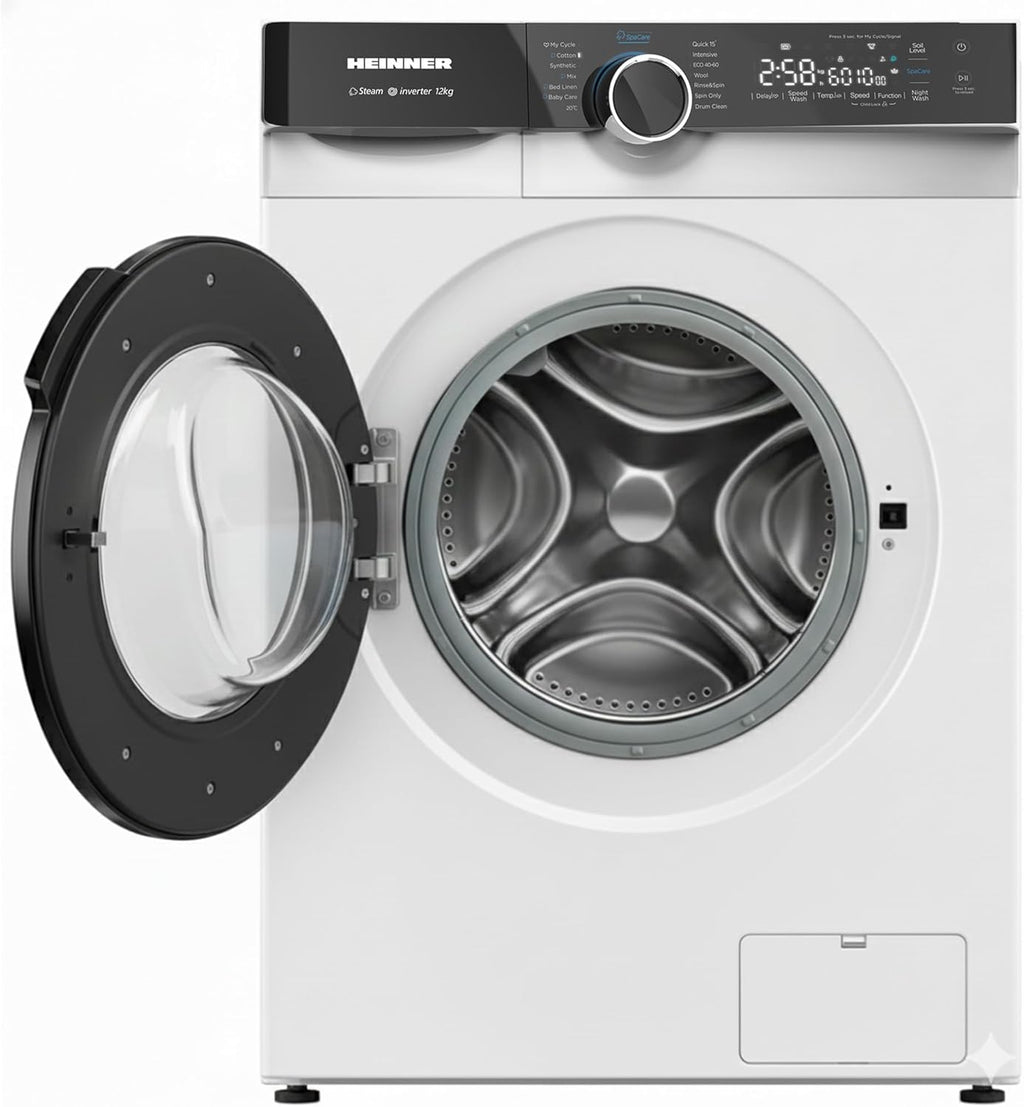 HWM-M1214IVKA+++ – 12 kg Frontlader-Waschmaschine, Inverter-Motor, 1400 U/min, Energieklasse A, LED-Display, 5 Jahre Garantie (Weiß, 12 KG)