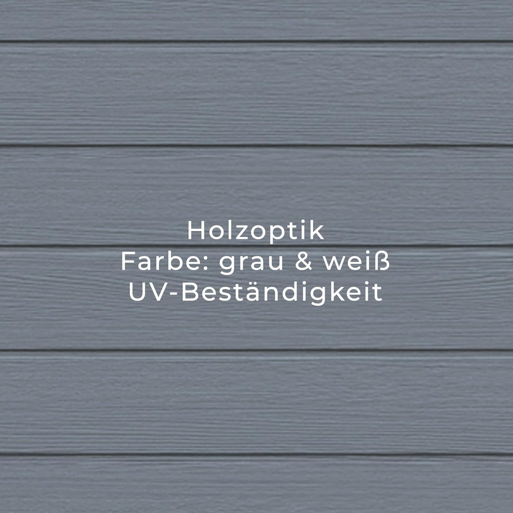 Gartenhaus Lönneberga 2,5m² Kunststoff | Polypropylen (PP) Geräteschuppen witterungsbeständig 124 x 191 x 167/199 cm (B x T x H) grau