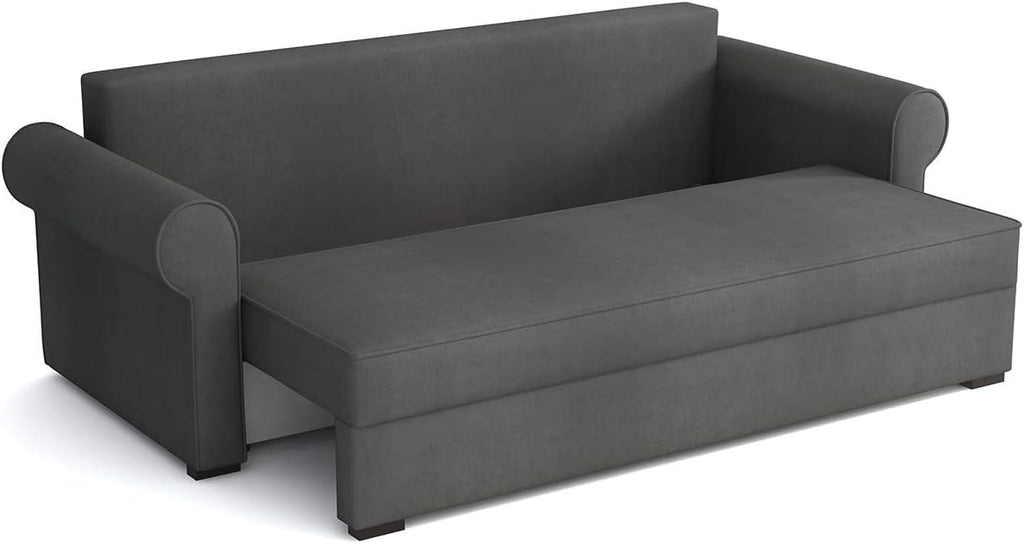 Mirjan24 Schlafsofa Olimpia Cord, Bettsofa mit abgerundete Armlehnen, Sofa mit Bettkasten und Schlaffunktion, Couchgarnitur, Schlafcouch, Sofagarnitur, Wohnlandschaft, Beste Qualität (Poso 125)