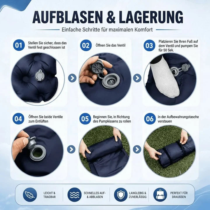 Doppel Luftmatratze mit integrierte Pumpe | Aerolager