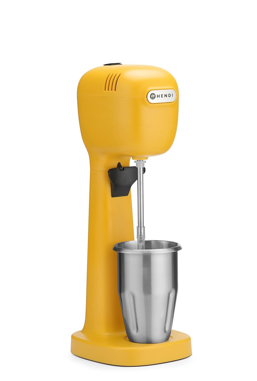 HENDI Milchshake Maker, Inkl. 2 Mixbechers (Edelstahl und Polykarbonat) und 4 austauschbaren Rührwerken, Drink mixer, Frappés, Getränkemixer, 230V/400W, 170x196x(H)490mm, Karamell