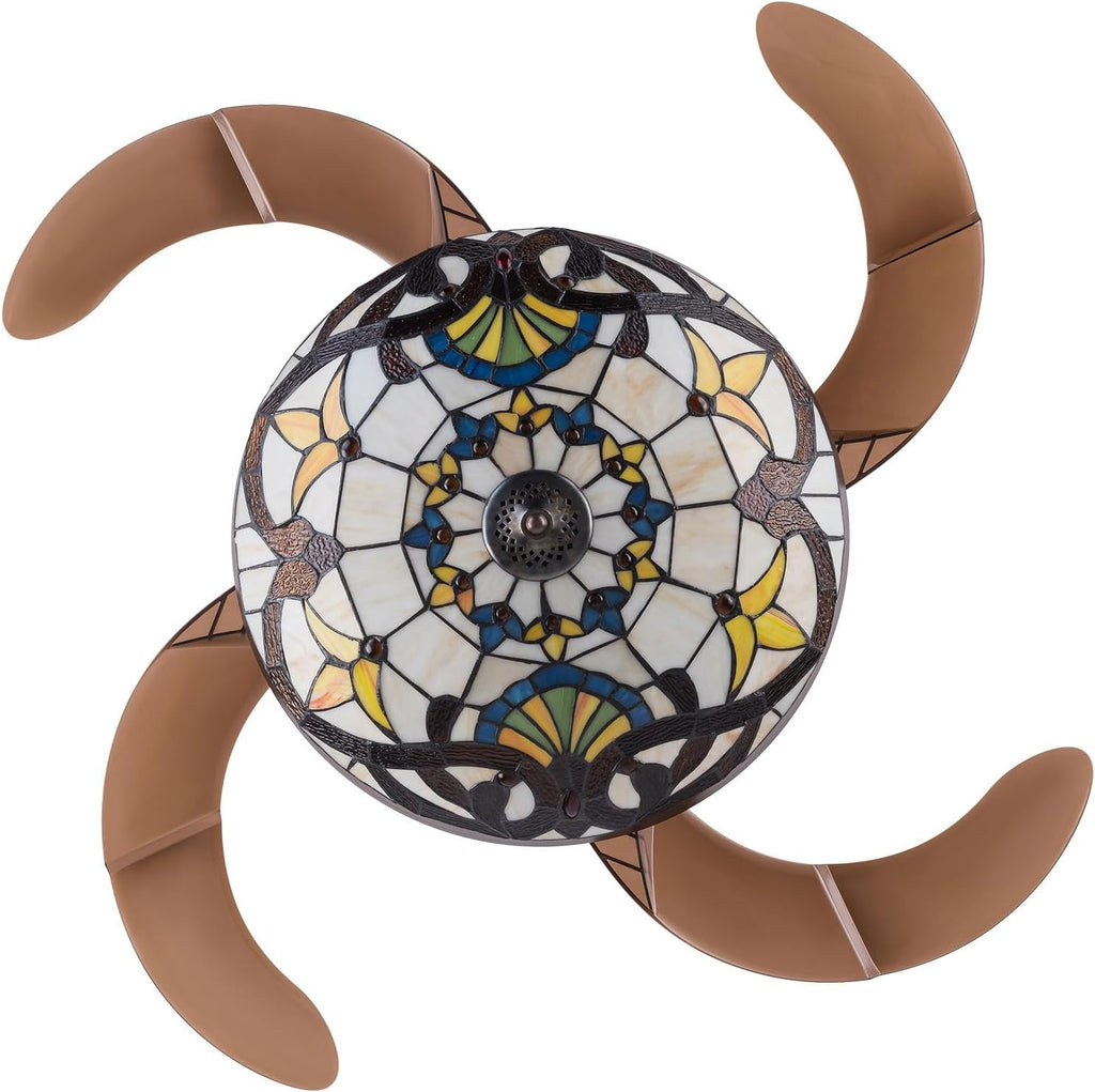 42-Zoll Ventilator Deckenleuchte LED Deckenventilator mit Licht und Fernbedienung 3 Farbtemperatur und 6 Geschwindigkeiten mit 4 Klingen offen-schließen Gestaltung Sommer- Winterbetrieb