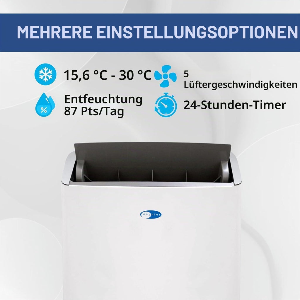 Whynter ARC-1230WN 14.000 BTU (12.000 BTU SACC) NEX Inverter Dual Schlauch Cooling Mobile Klimaanlage, Luftentfeuchter und Ventilator mit intelligentem WLAN, bis zu 600 Quadratfuß in Weiß