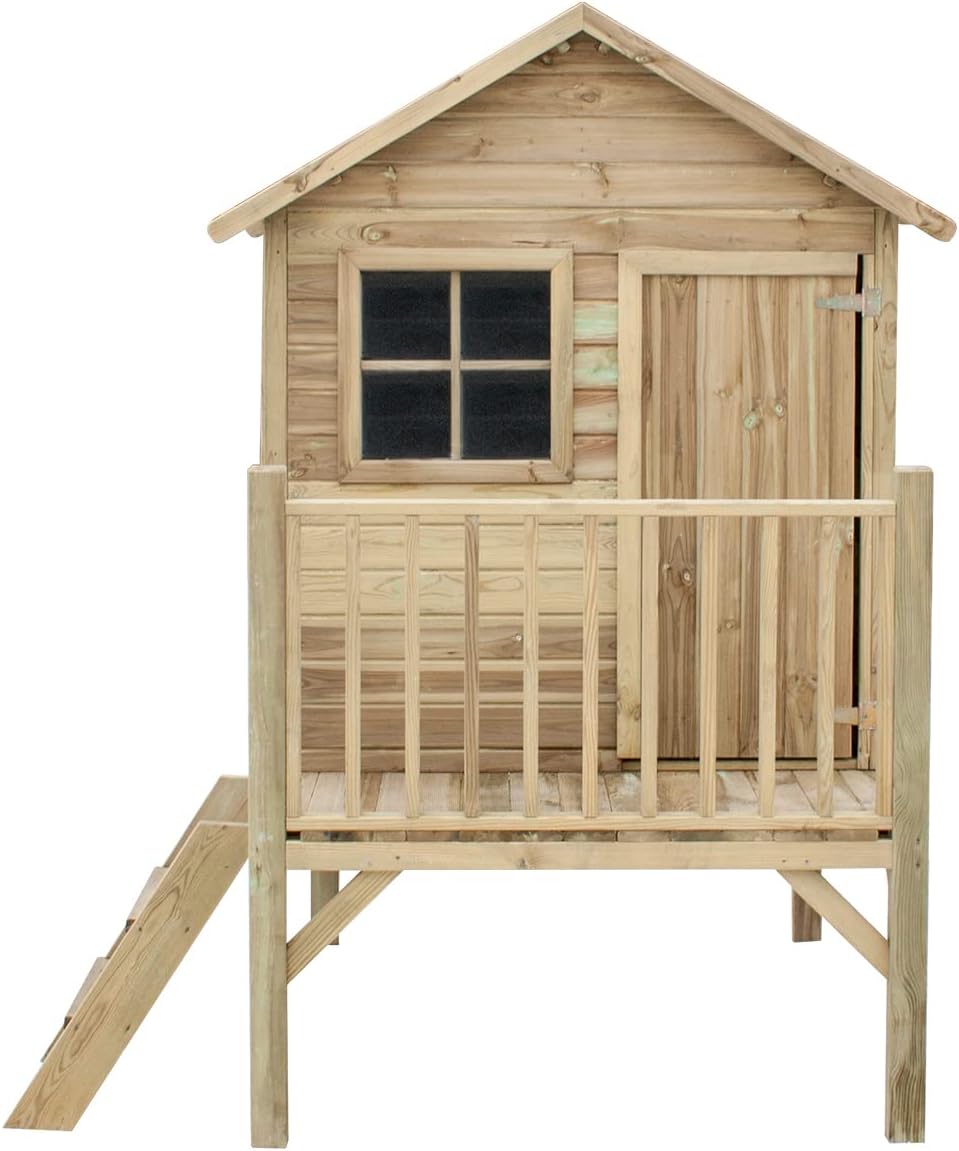 Gartenhaus Kinder - Spielhaus Kinder Outdoor - Aus Imprägniertem Gehobeltem Kiefernholz - Originell und Einzigartig Gartenspielhaus - Holzart Gehobelte Kiefer