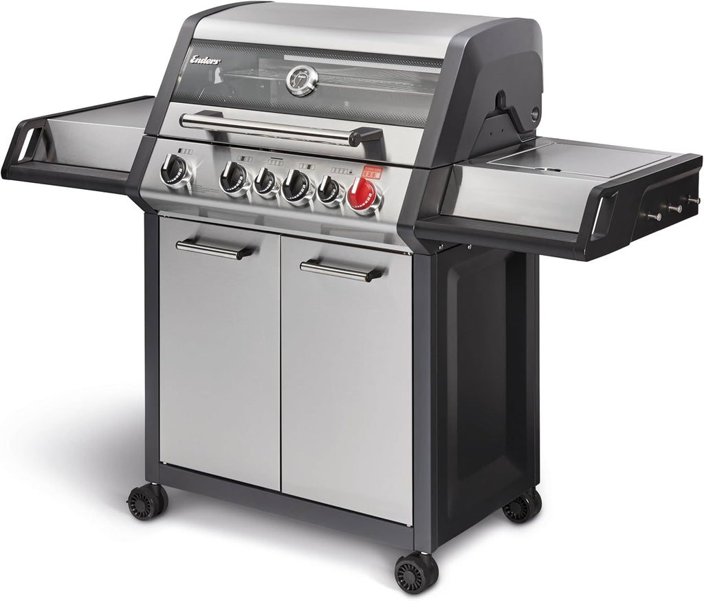 Enders® Gasgrill MONROE PRO 3 SIK TURBO, 3-Edelstahlbrenner, Seitenkocher, Infrarot-Backburner, PanoVision Sicht, HEAT RANGE™-Brenner, SWITCH GRID™, 800 °C TURBO ZONE™, SIMPLE CLEAN™ #8376