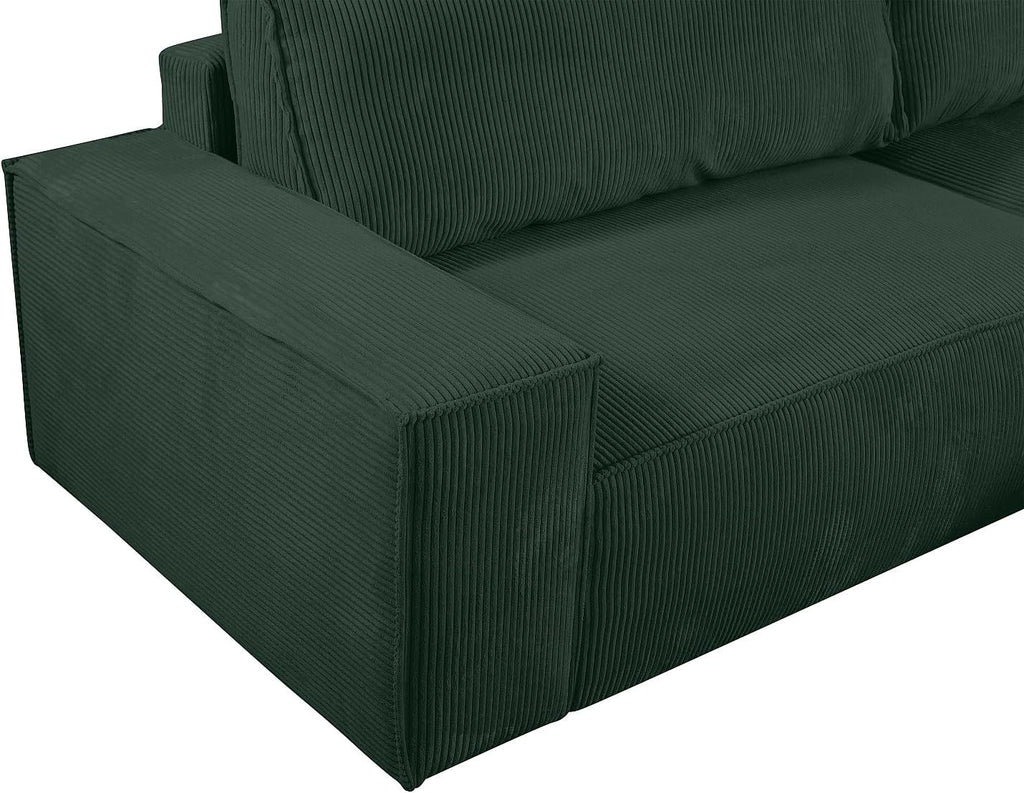 Vente-unique Ecksofa mit Schlaffunktion - Kord - Gr«¨n - Ecke Rechts - Amelia von Pascal MORABITO