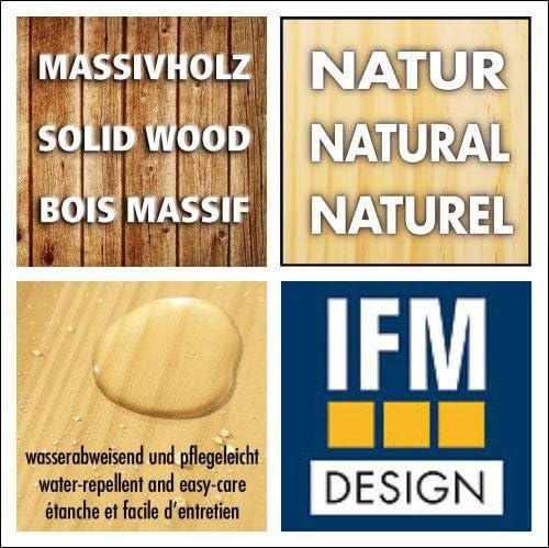 Inter Link – Landhausstil Kommode – Sideboard – Sideboard Buffet – Landhausstil – Beistellschrank - Kiefer massiv – 3 Türen – 3 Schubladen – Natur lackiert - Abaco, Naturbelassen