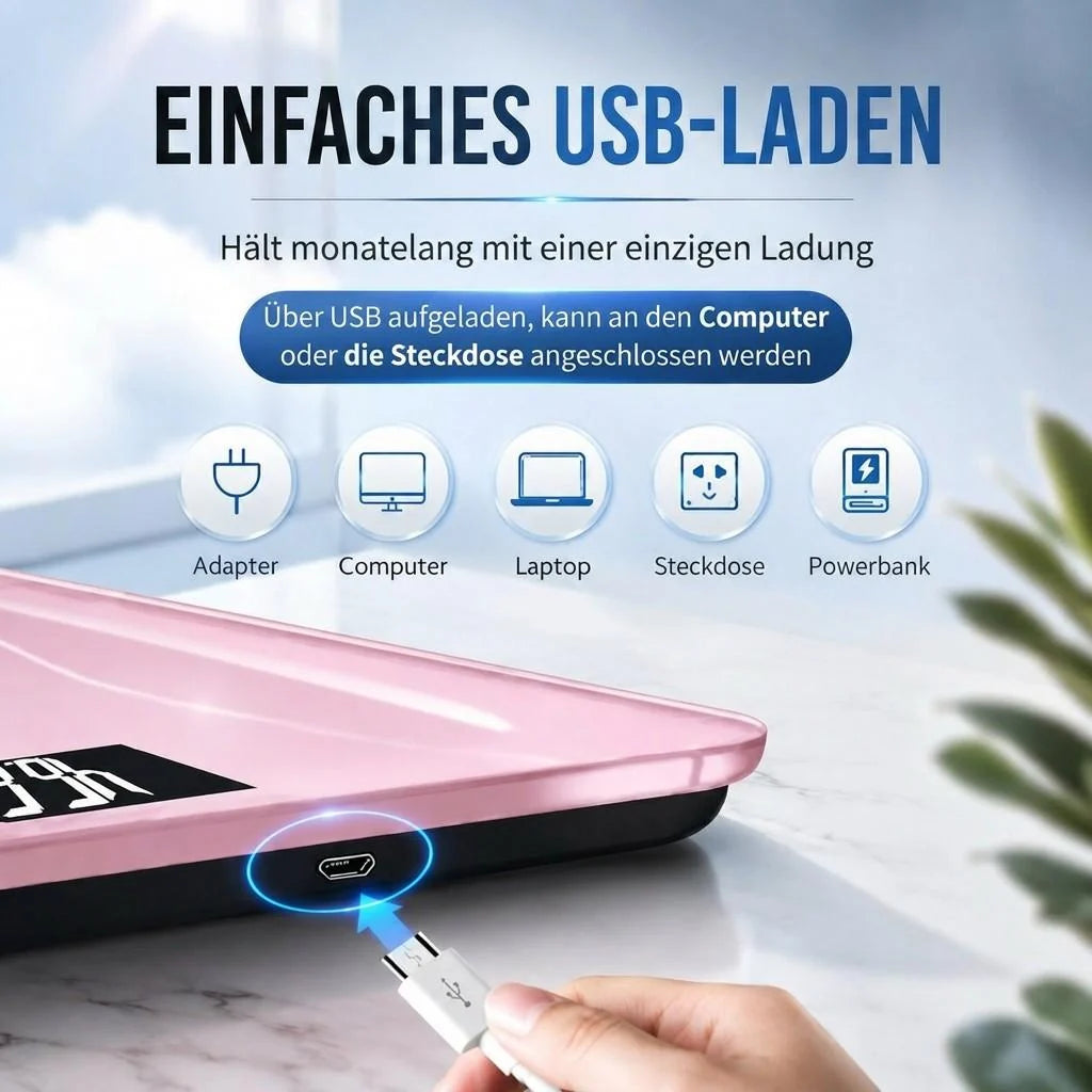 Smarte Personenwaage mit Bluetooth Körperanalyse | KörperVellum