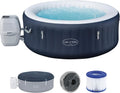 Bestway Lay-Z-SPA Energiespar-Whirlpool Miami AirJet, Ø 180 x 66 cm, 4 Personen, Heizung, Frostwächter, 120 AirJet-Düsen, Energiespardämmung, Thermo-Abdeckung, Dunkelblau