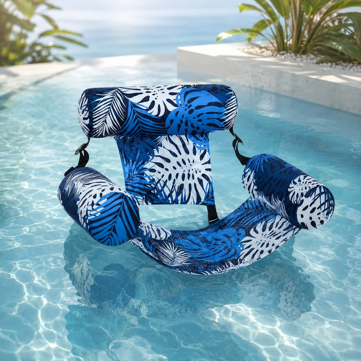 Aufblasbarer Schwimmsessel mit Netzsitz | Wellenlounge