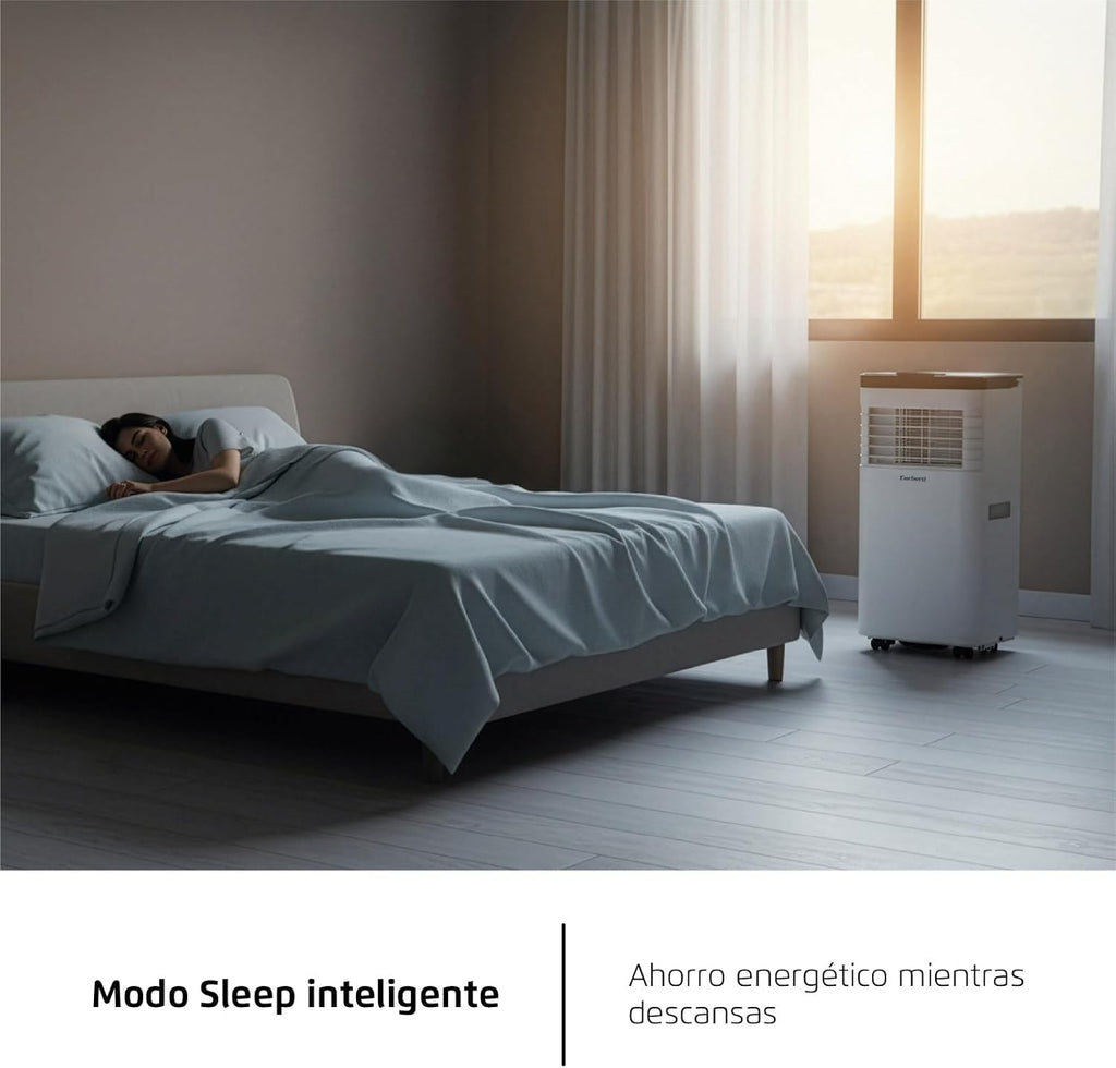 Corberó 3-in-1-Klimaanlage mit Fernbedienung | CPC09 | 2600 W | 12-18 m² | 16-31 °C | Kühlung | Heizung | Entfeuchtung | 2 Geschwindigkeiten | 24h Timer