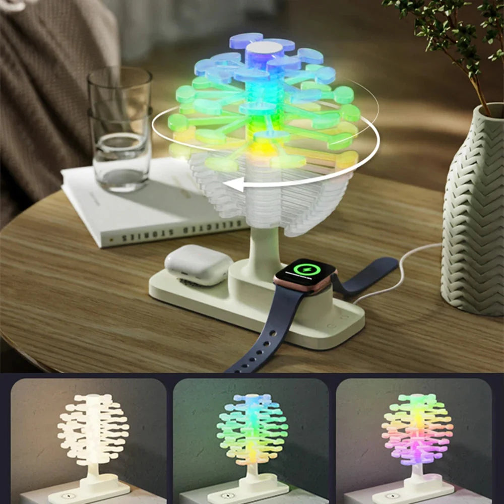 LED Tischlampe mit kabellosem Ladegerät | Spiralfunkel
