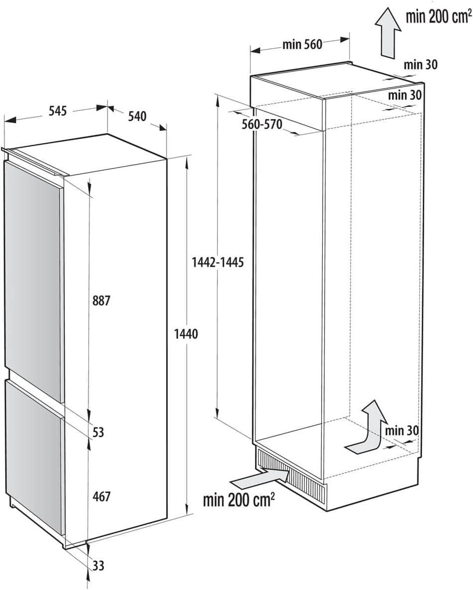 Gorenje RKI514E21 Einbau-Kühl-Gefrierkombination