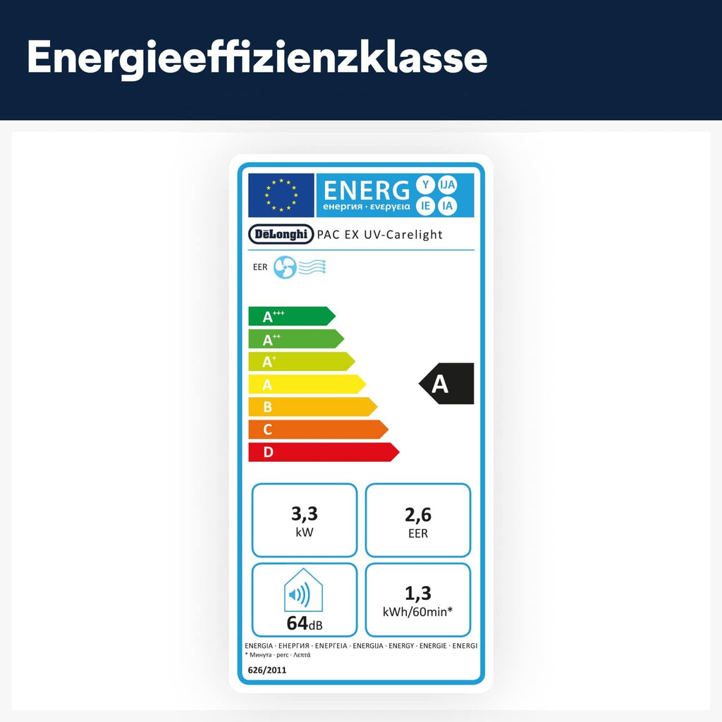 De'Longhi Pinguino PAC EL112 CST WiFi, Mobile Klimaanlage mit MyEcoRealFeel-Technologie für Räume bis zu 110 m³,11.000 BTU/h, 2,9 kW, 63 dB, Entfeuchtungsfunktion, A+, App- und Sprachsteuerung, Weiß
