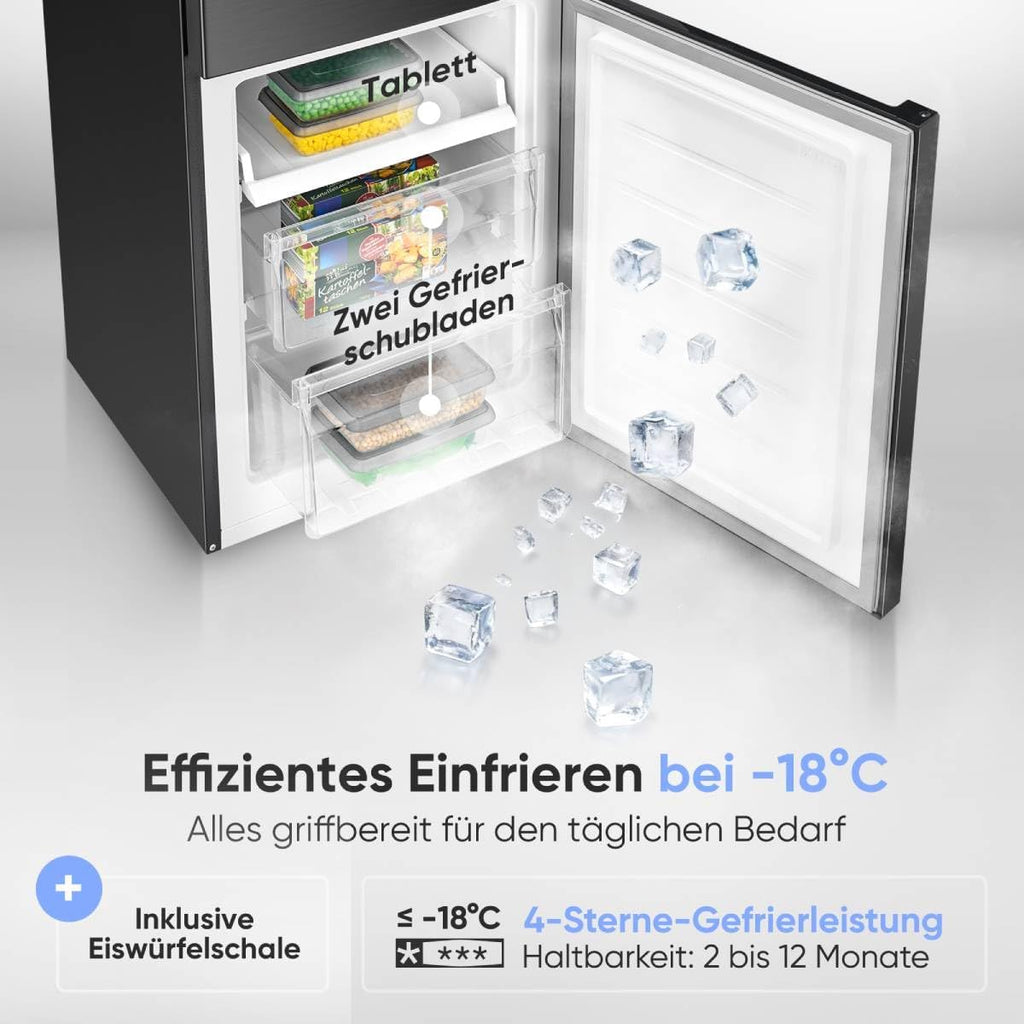 Bomann® Kühlschrank mit Gefrierfach | Energieklasse C | 176cm | LowFrost | 5 Jahre Kompressor-Garantie | Kühl Gefrierkombination leise | Türanschlag wechselbar | Kühlgefrierkombi | KG 7369 schwarz