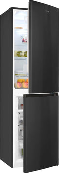 Exquisit Kühl-Gefrierkombination No-Frost 247 L, Freistehend, Inox-Look, 4-Sterne-Gefrierfach, Schnellgefrieren, LED, 39 dB(A), Energieklasse D