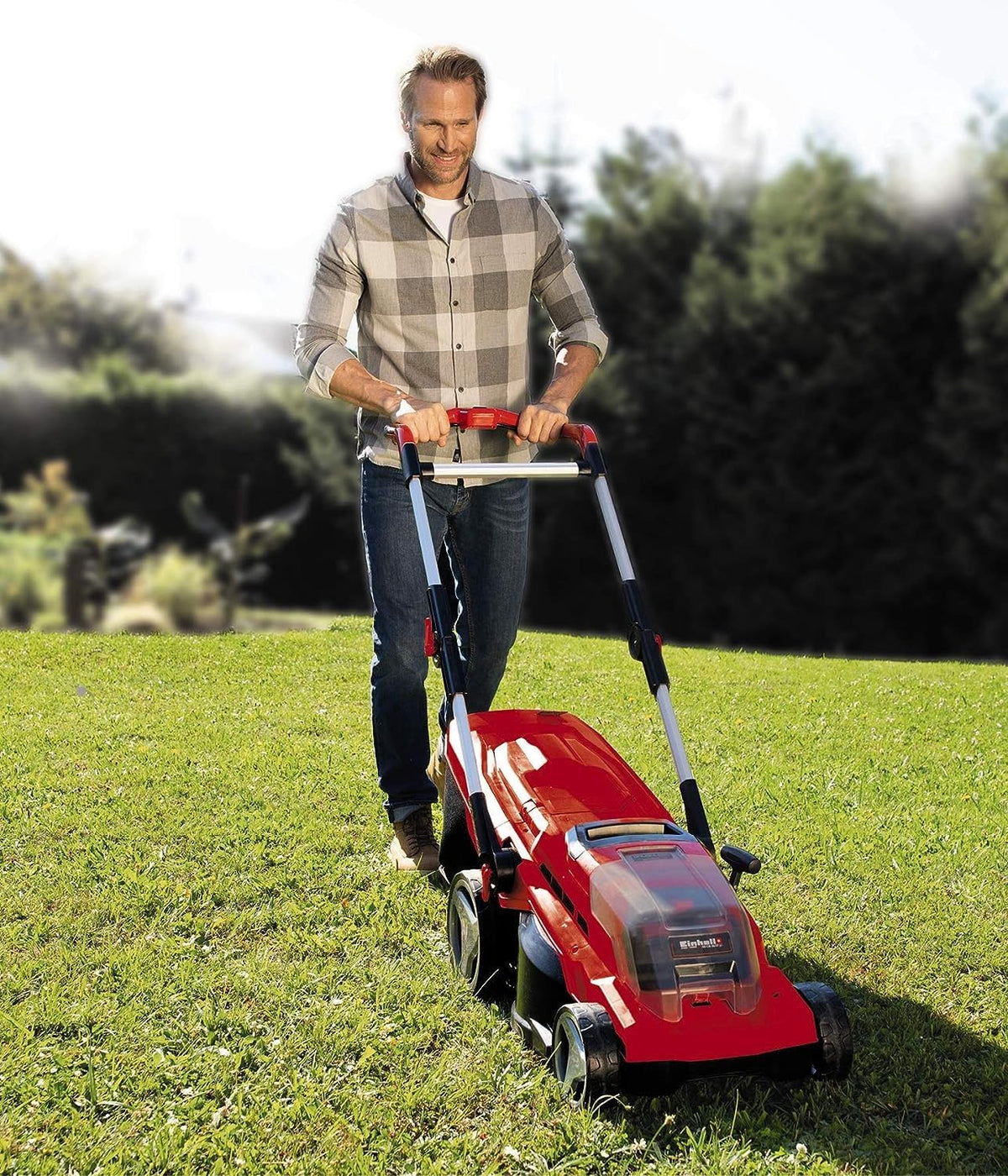 Einhell Akku-Rasenmäher GE-CM 36/37 Li-Solo Power X-Change (36 V, 37 cm Schnittbreite, bis 400 m², 45L Grasfangkorb, 25-75 mm Schnitthöhe, ohne Akku)