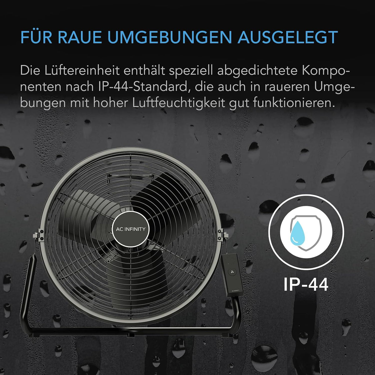 AC Infinity CLOUDLIFT S12 – Industrieller Wandventilator 300 mm mit kabellosem 10-Stufen-Drehzahlregler, EC-Motor, hohe Luftleistung, für Hydroponik Gewächshaus und Werkstatt Standfuß oder Wandmontage