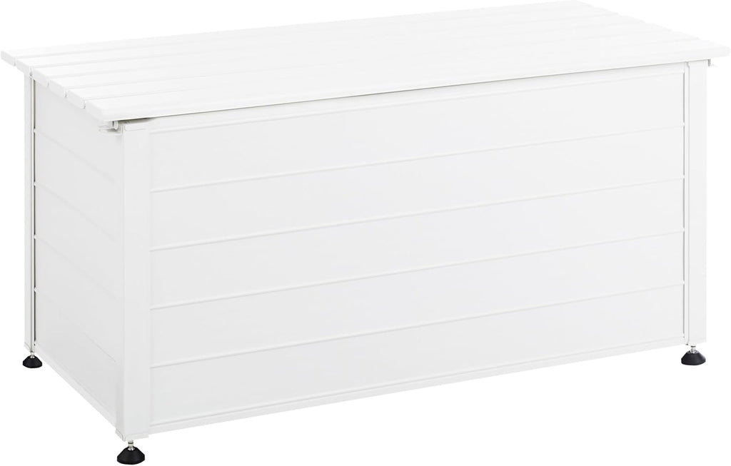 Beliani Gartentruhe 330L Aluminium weiß wasserfest Kissenbox Auflagenbox Campalto