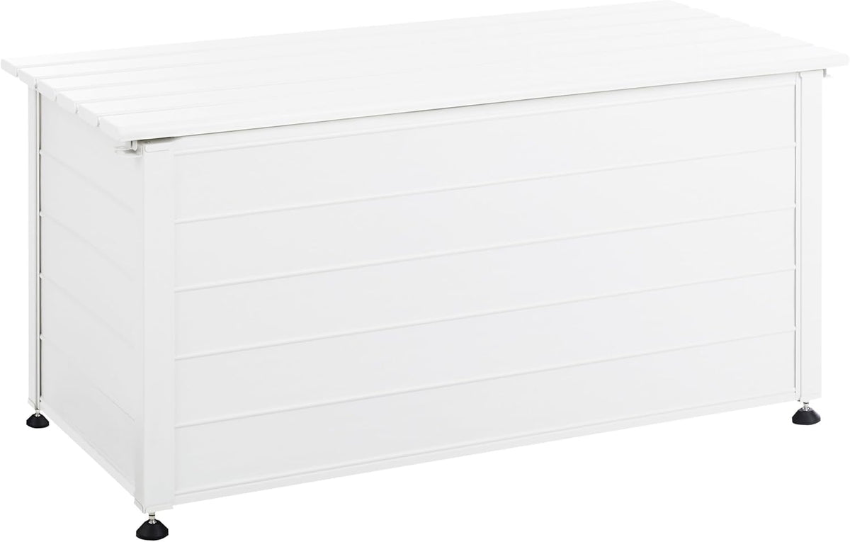 Beliani Gartentruhe 330L Aluminium weiß wasserfest Kissenbox Auflagenbox Campalto