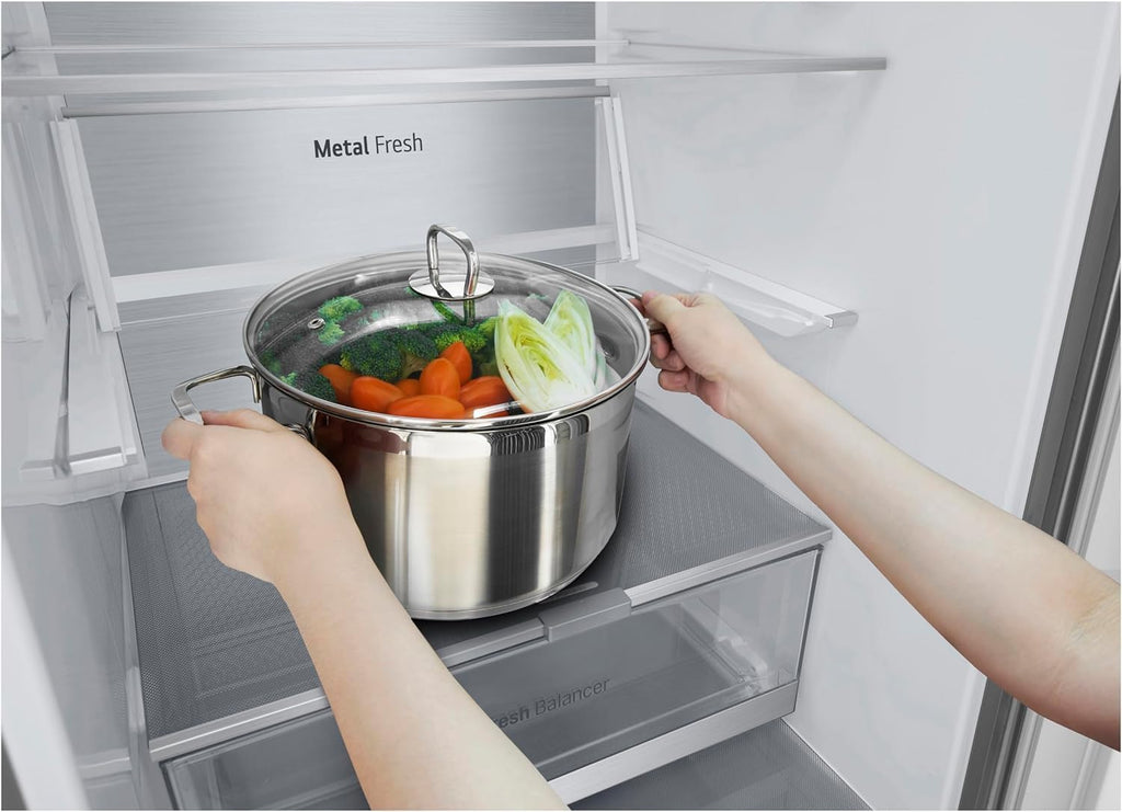 GBV7280AMB, Klasse A, 387 L, Kühl-/ Gefrierkombination mit Innendisplay, Frische Features, DoorCooling+, Variables Ablagefach für XXL-Stauraum, 59,5 x 67,5 x 203 cm - Metal Sorbet