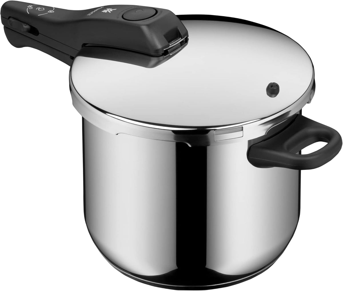 WMF Perfect One Pot Schnellkochtopf Set Induktion 2-teilig, Dampfkochtopf 6,5l, 3l, großes Kochsignal, 2 Kochstufen, abnehmbarer Deckelgriff, Edelstahl